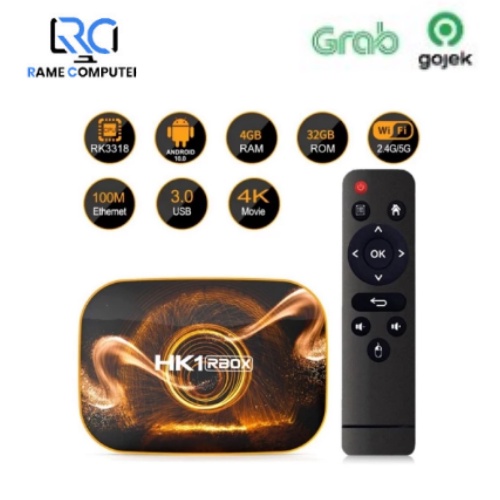 Hk1 Rbox Tv Box Android 10 4gb / 32gb Rockchip Rk3318 4k 1080p