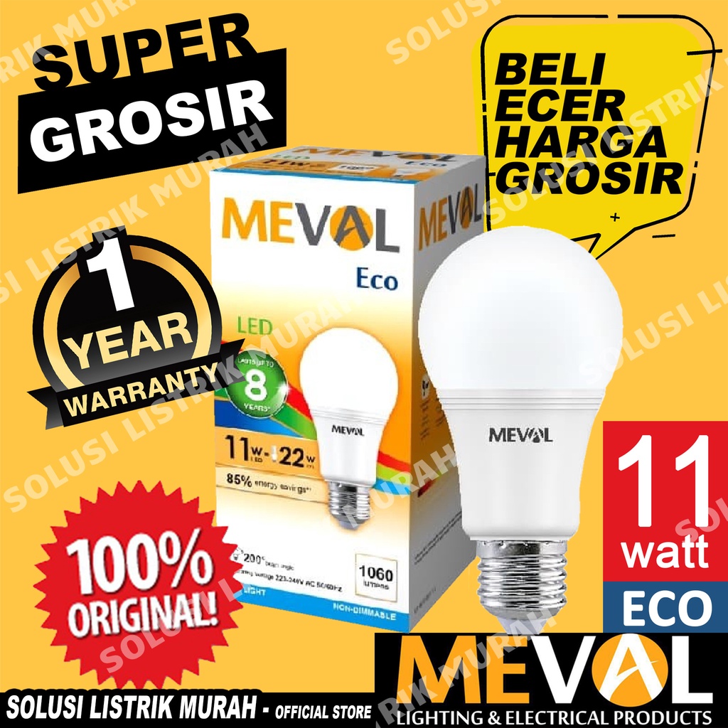 MEVAL Lampu Led Eco 11W Bulb Putih