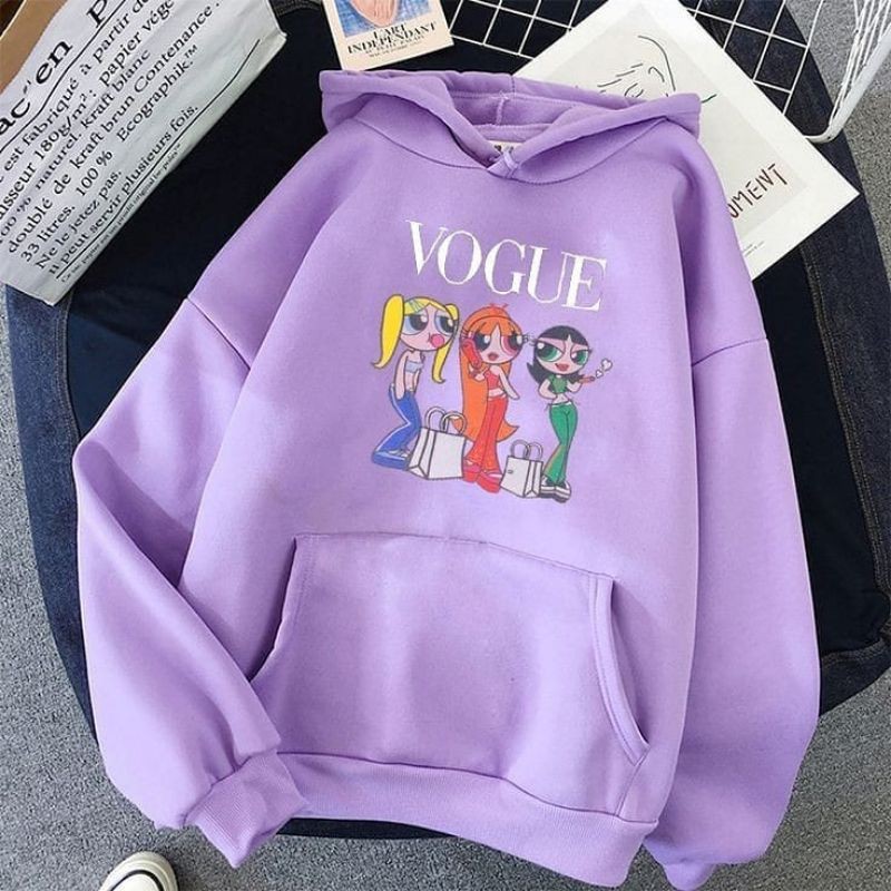 VOGUE PUFF GIRL SWEATER HOODIE WANITA TEBAL TERLARIS