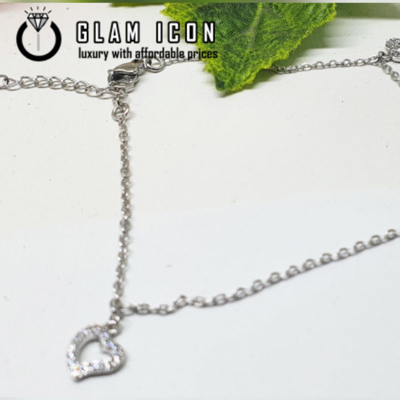 Gelang Kaki SL Rantai Jurai Love mata G0630 GKS