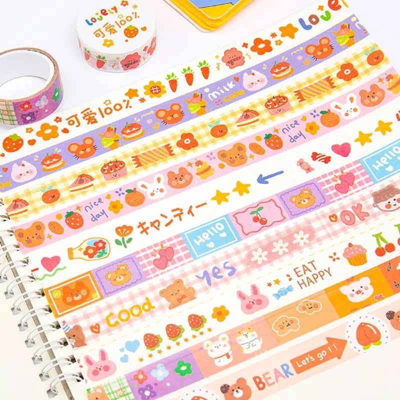 

1pcs Washi Tape Selotip/DIY/BUJO/Planner Diary jurnal/Isolasi