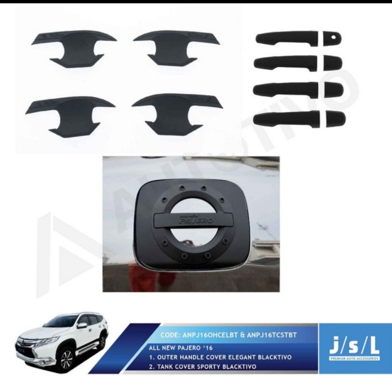 paket outer handle dan tank cover all new Pajero Hitam &amp; Chrome jsl