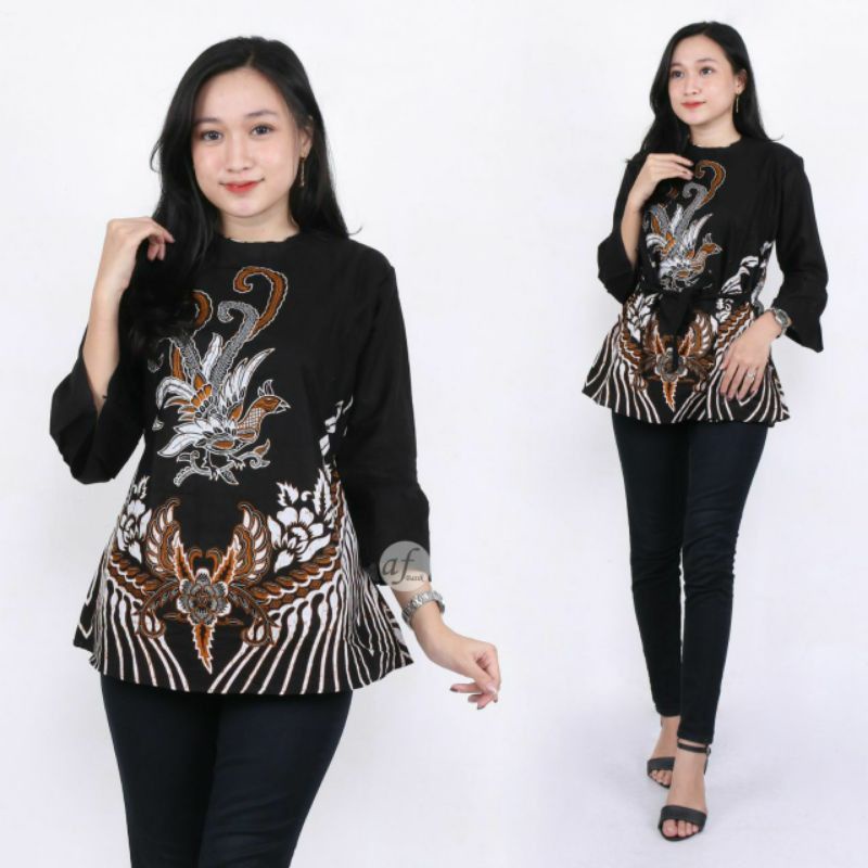 Atasan Blus Katun motif ayam M L XL XXL XXXL