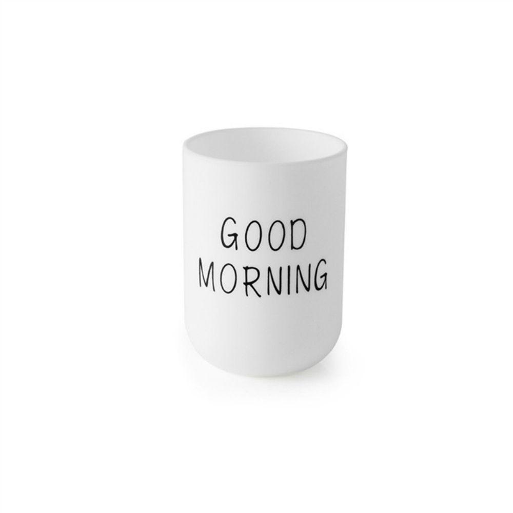 Lanfy Good Morning Cup Portable Healthy Nordic Style Organizer Cup Untuk Jus Susu Teh Cangkir Dapur Sikat Gigi Tempat Minum C0ffee Mug