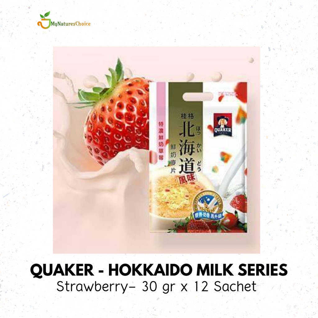 Quaker Oat Hokkaido Milk Series - Strawberry (30GR X 12 Sachet)
