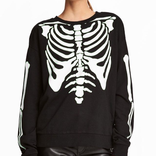 h&m skeleton sweatshirt