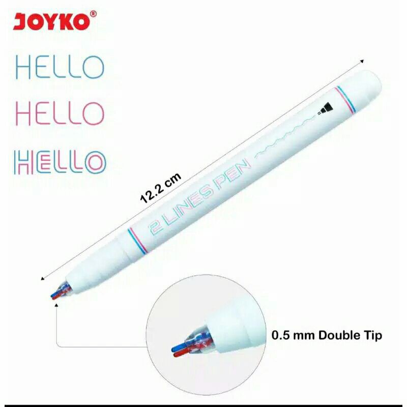 

Pulpen 2 Lines CLP-51-3 Joyko Pen 2 Mata Pena