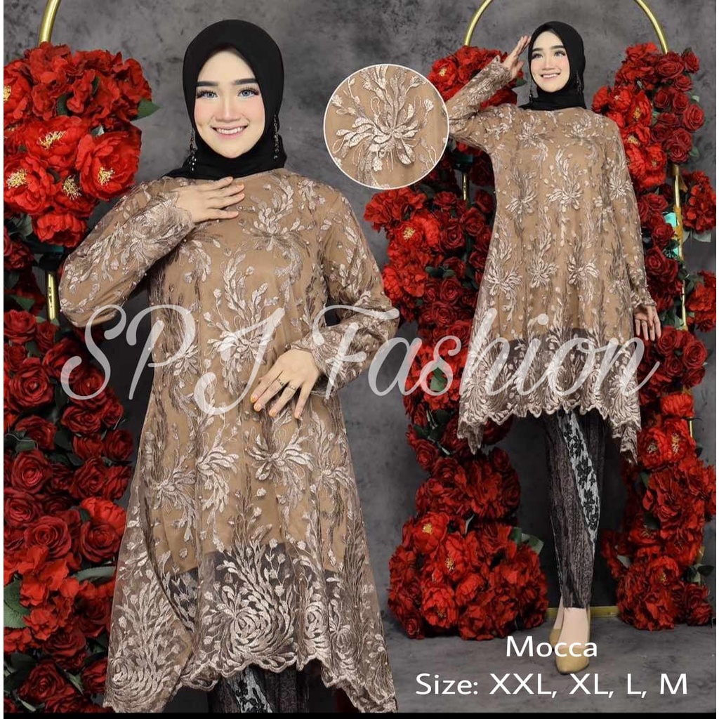 GRAND DESAIN SET TUNIK MAURI/MODERN STELAN TUNIK TERVIRAL/STELAN PESTA/STELAN LAMARAN/STELAN KONDANGAN/STELAN WISUDA/STELAN TUNIK MODERN BY SPJ_FASHION/TRENDY MODEL KEBAYA BEST SELLER