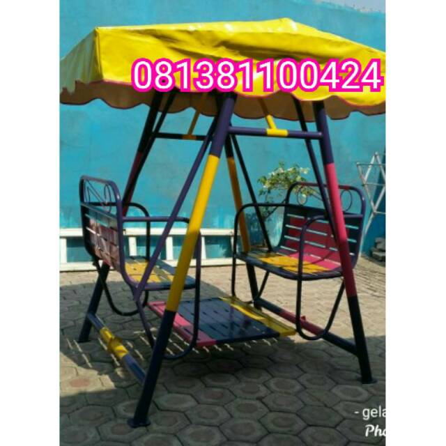 Ayunan besi anti karat bangku 80cm ayunan dengan tenda mainan anak bisa untuk dewasa free ongkir jkt