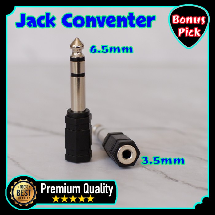 Audio Converter Jack Gitar 3.5mm to 6.5mm Adapter Jack Speaker