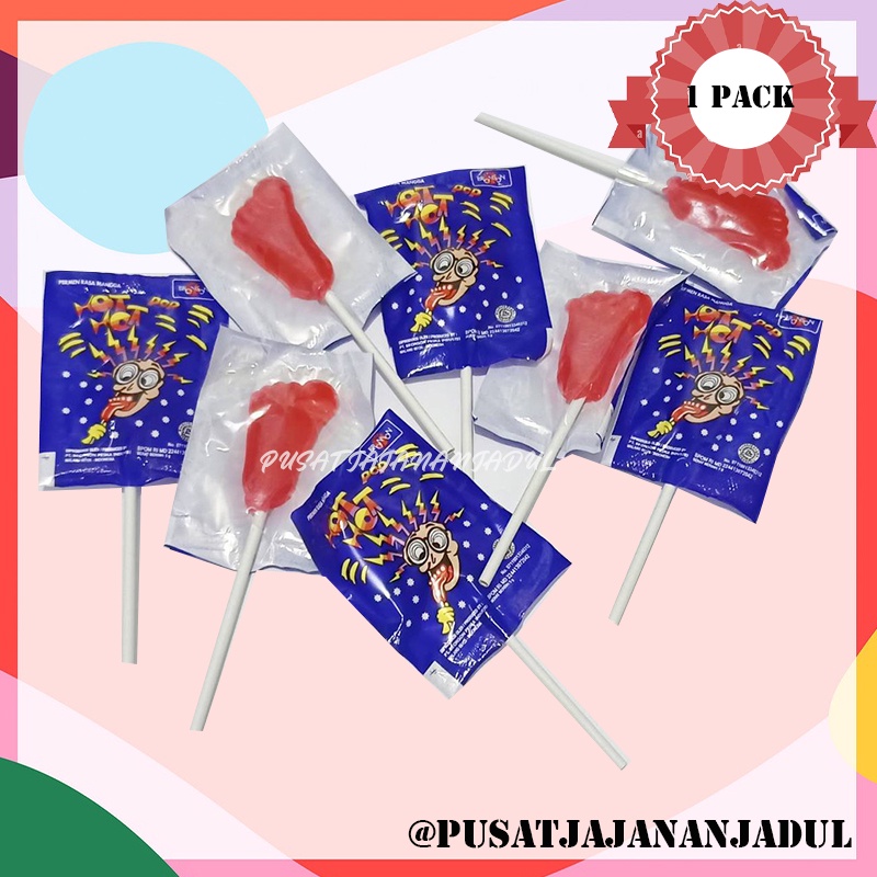 

1 Pack Permen Hot Hot Pop - Permen Kaki - Jajanan Jadul 90an Lolipop