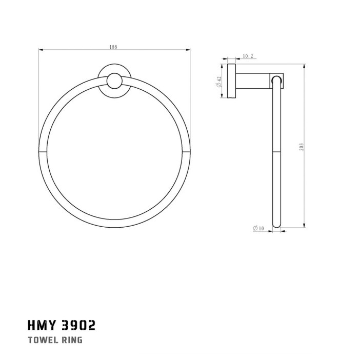 Gantungan Handuk HEMMEN HMY 3902 TOWEL RING