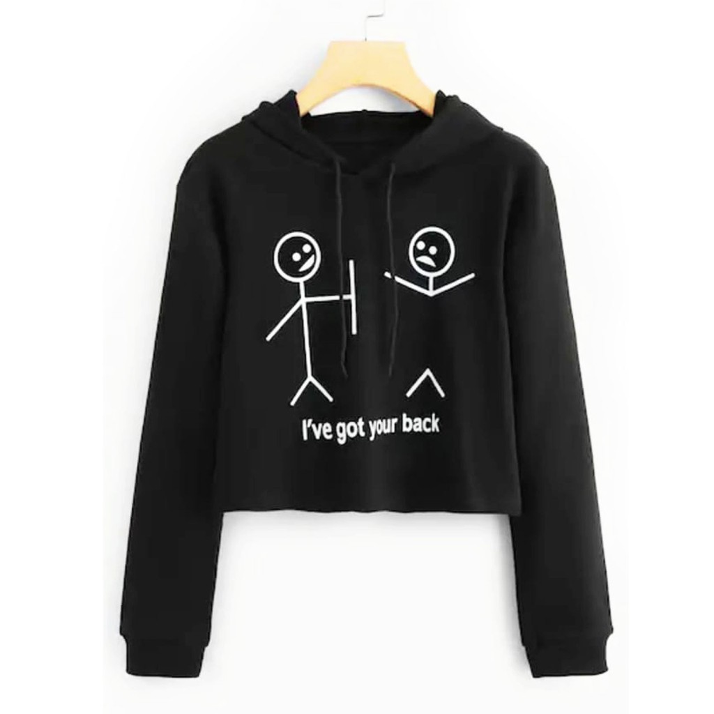 Sweater Hoodie Crop  I'VE GET YOUR BACK