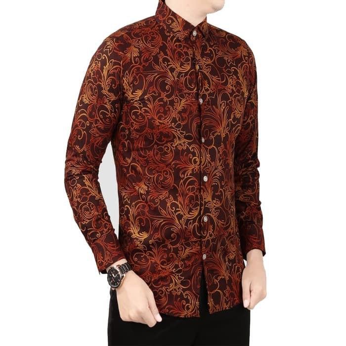 VM Kemeja Batik Pria Slimfit Panjang Kemeja Casual Pria
