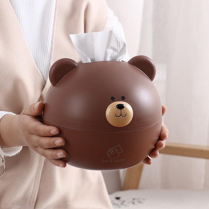 Kotak Tisu Unik Lucu Karakter Beruang Teddy Bear Grizzly Ice Bear Tissue Roll Box We Bare Bears