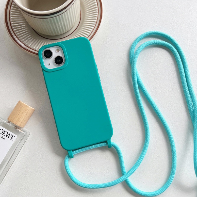 Soft Case Bahan Silikon Dengan Lanyard Anti Hilang Untuk iPhone 13 12 11 Pro X XS MAX XR 7 8 Plus