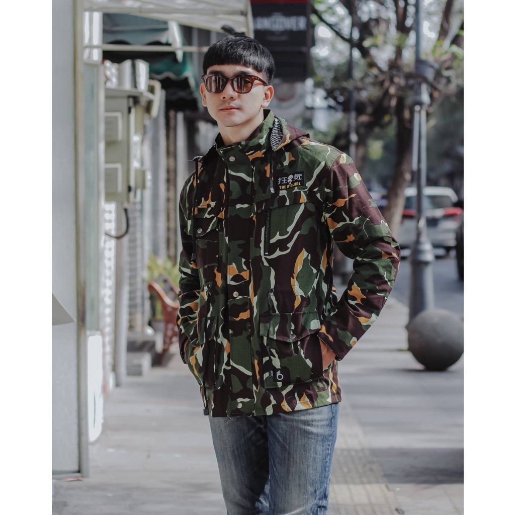 Jaket Pria Motif Loreng Army Ukuran All Size