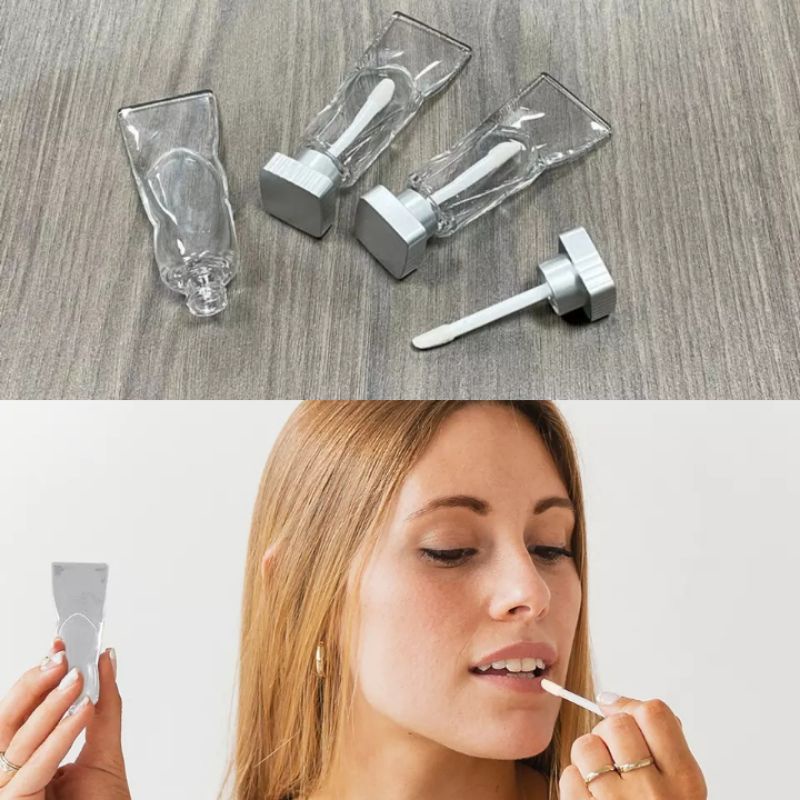 Botol Container Plastic Lipgloss Liptint Lipbalm Bentuk Tube Lucu Unik Simple Praktis Travel Portabl