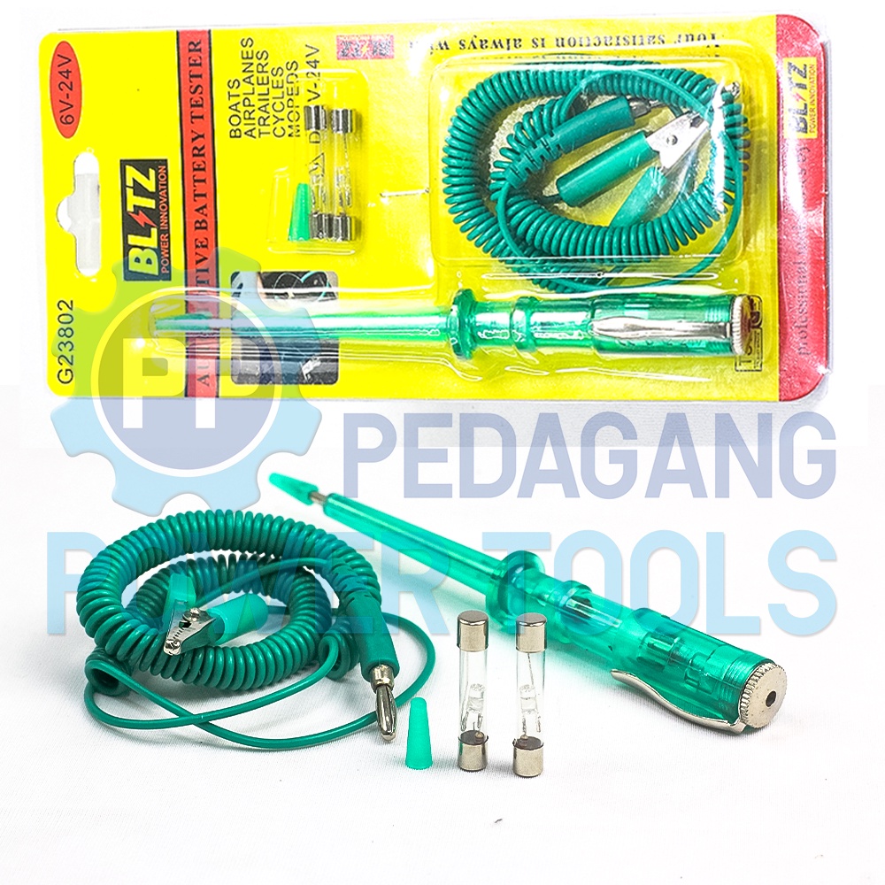 BLITZ OBENG TESPEN DC 6V-24V AUTO VOLTAGE TESTER AKI TESTPEN KABEL