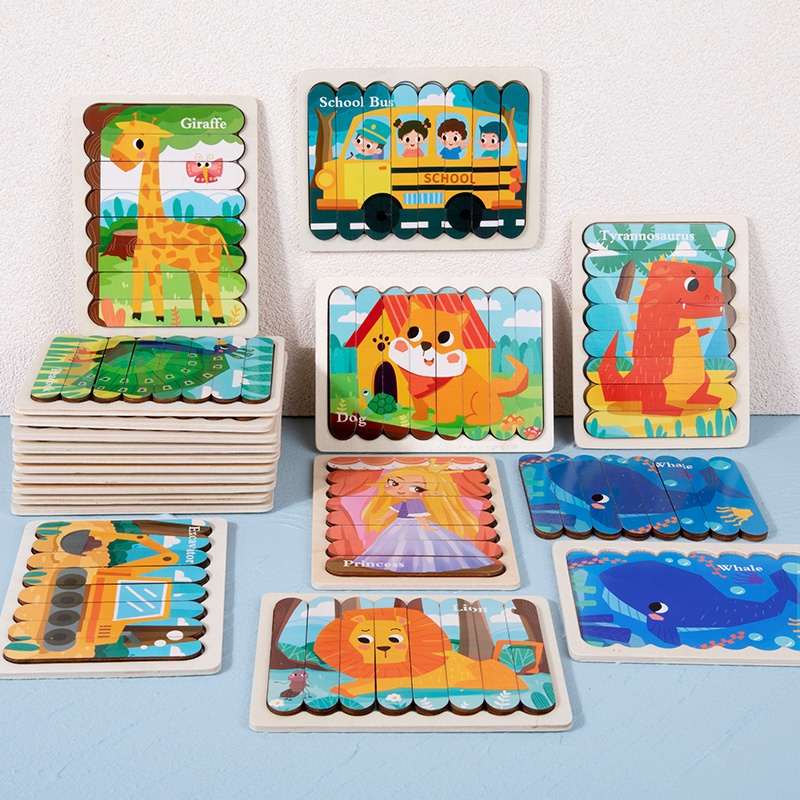 [ Giggel ] Mainan Edukasi Puzzle Kayu Anak / Popsicle puzzle / Wooden sticks puzzle / Puzzle batang kayu