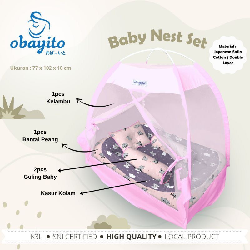 Obayito Baby Nest Set / KAsur Kelambu Bayi