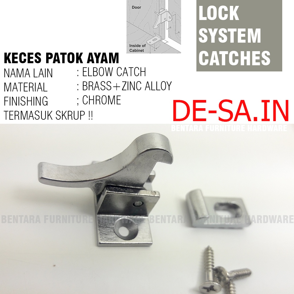 Keces Patok Ayam Chrome - High Quality Elbow Catches