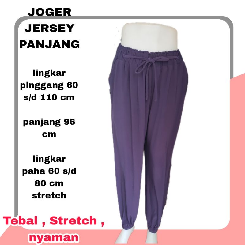 CELANA PANJANG JOGER WANITA BAHAN JERSEY PREMIUM celana fashion muslim muslimah wanita kaos Jersey joger jumbo besar celana ibu dewasa import cewek cewe fashion wanita terbaru celana  joger tebal terbaru Stretch terkini