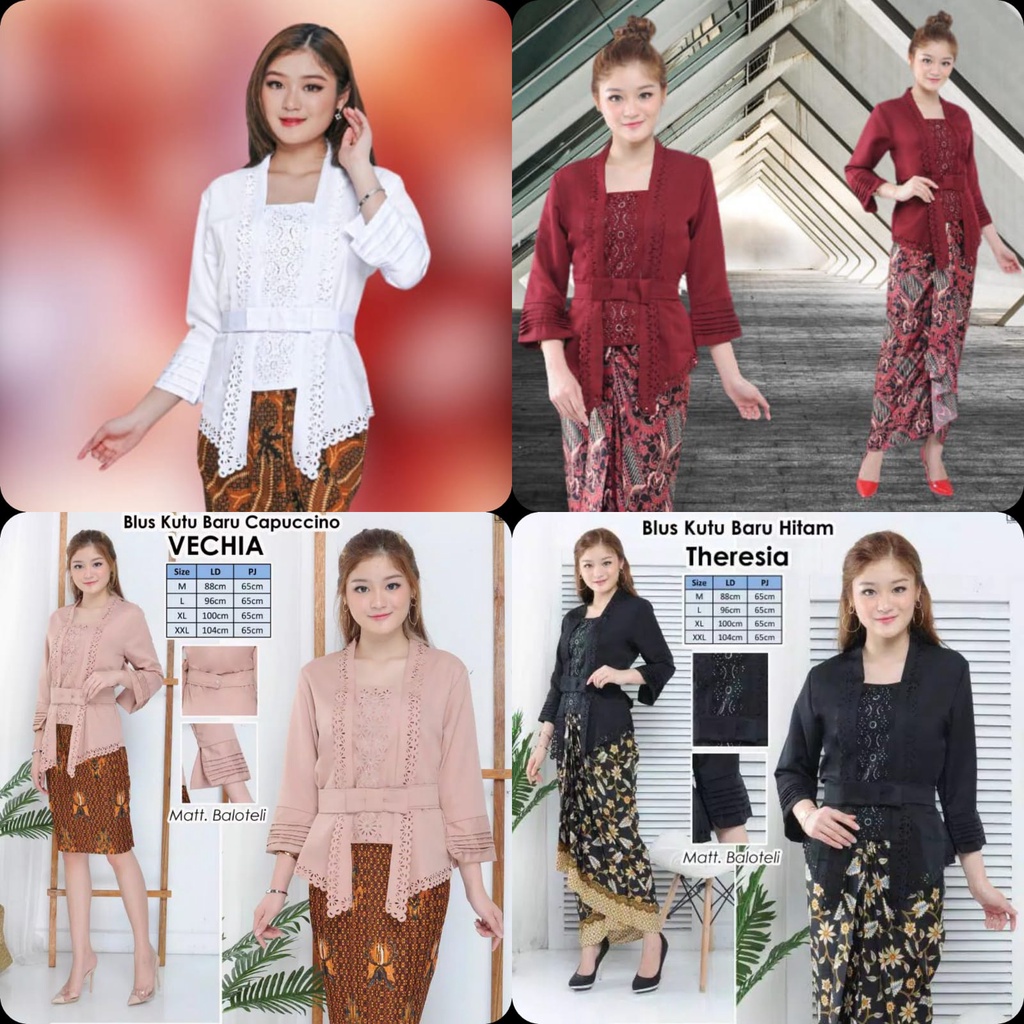 Newtrendy89-Atasan kebaya kutu baru motif laser Amora/Aplikasi Mote2