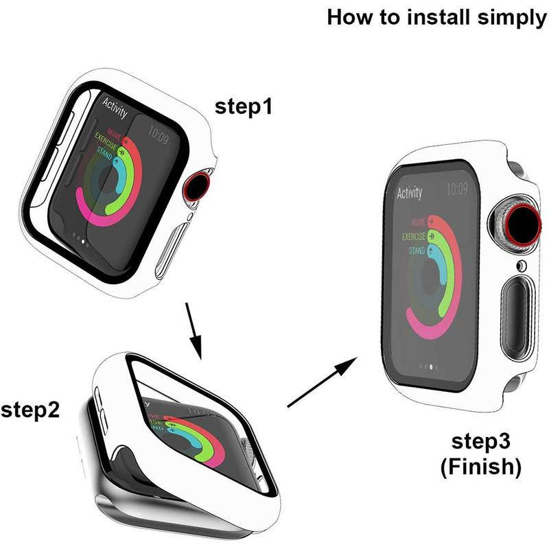 Kaca Matte + Bumper Pelindung Layar Untuk Apple Watch Seri 7 41mm 45mm iWatch 6 5 4 SE 3 2 1 38 40 42 44mm