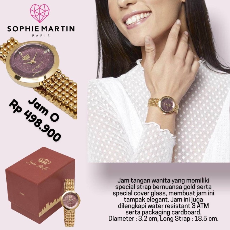 Jam Wanita Sophie Martin Paris Leah Gold