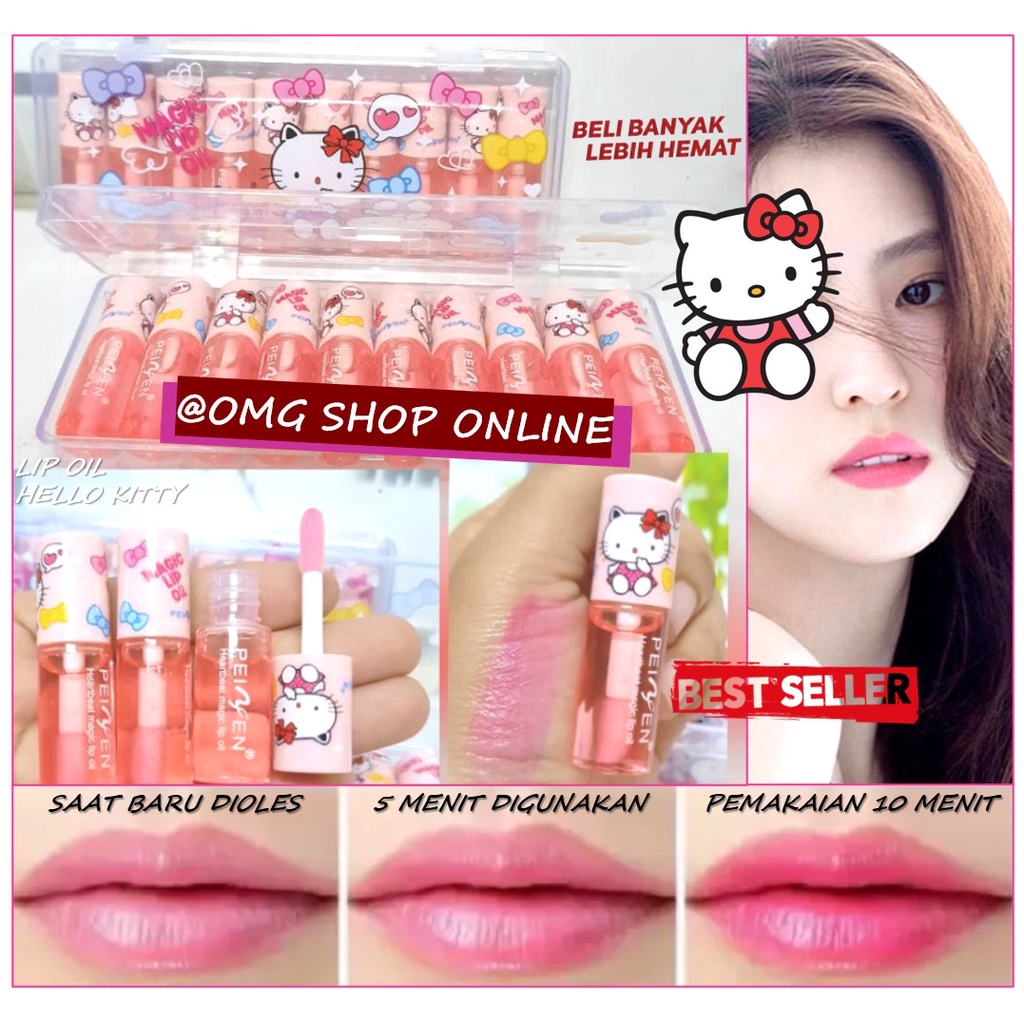 Lipgloss HELLO KITTY Magic Pink PEIYEN Lip Oil HK Lipgloss Bening Lip Tint Korea / Lip Gloss Tahan Lama Anti Air / Liptint Lipbalm Lipstick Lip Balm Pelembab Bibir Pink Alami Pelembab Bibir Kering Pecah