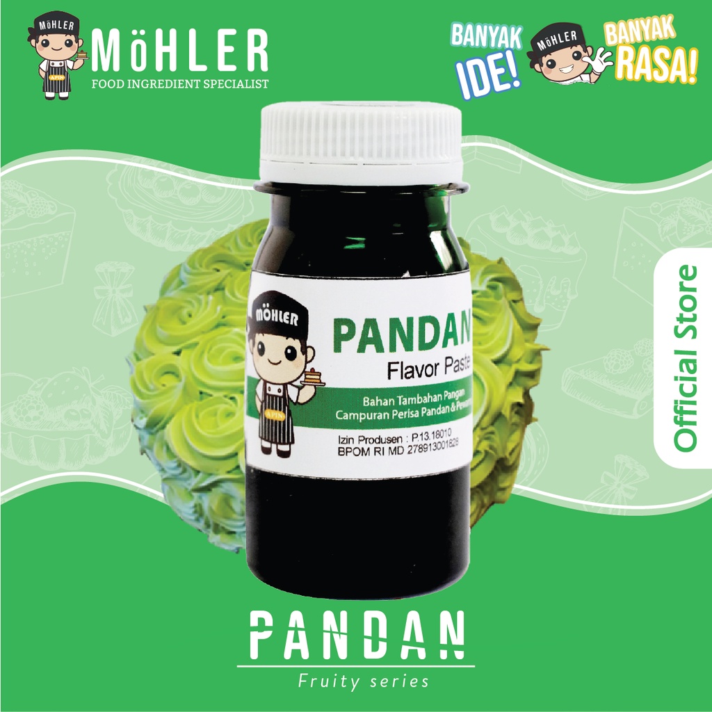 MOHLER Pasta perisa pewarna PANDAN (KLIK KOMBO HEMAT UNTUK BELI 1 GRATIS 1)