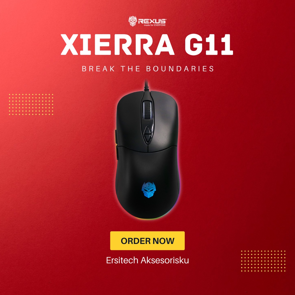 Rexus Xierra G11 - Mouse Gaming, Mouse Laptop, Mouse Rexus, Rexus Xierra, Rexus Mouse, Mouse Wired, 