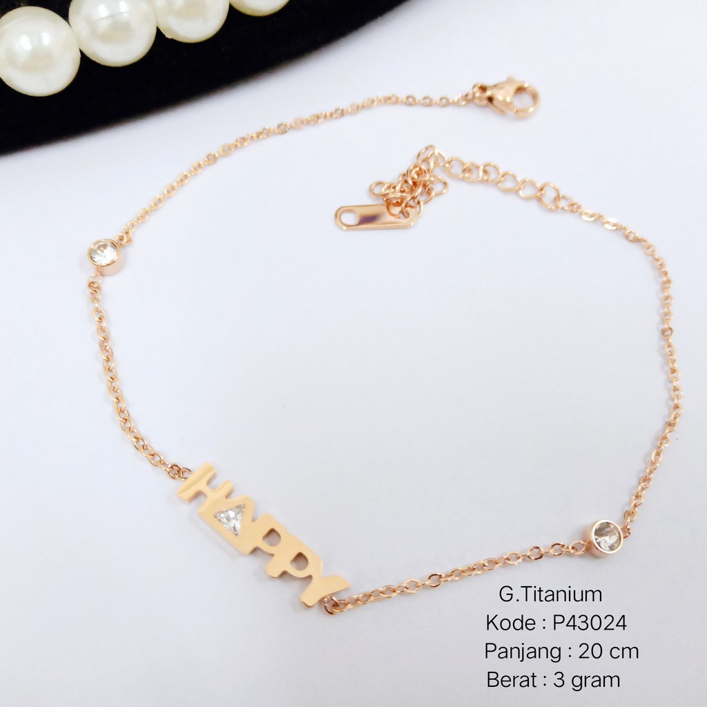 [BAYAR DITEMPAT]P43024 Gelang Tangan  Rantai Titanium  Wanita Fashion Kore Anti Karat Pusat Xuping J
