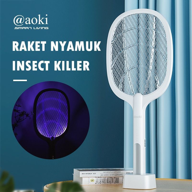 Aoki Raket Nyamuk + Insect Killer 2in1 Wireless Charger AK 881S