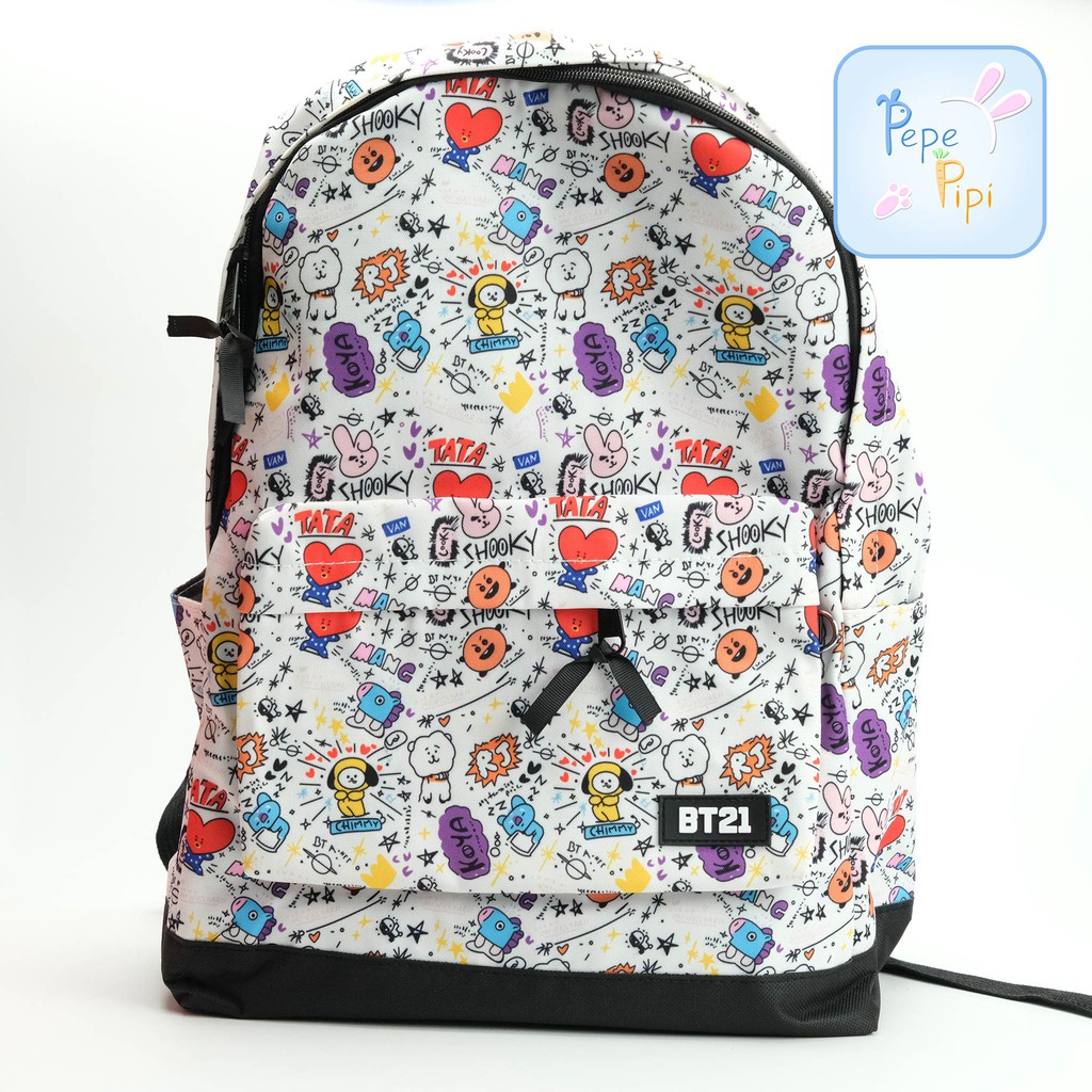 Backpack - Ransel Sekolah BT Boy Band Korea Tas Besar Kpop Korea Bangtan Army Lucu Murah Unik