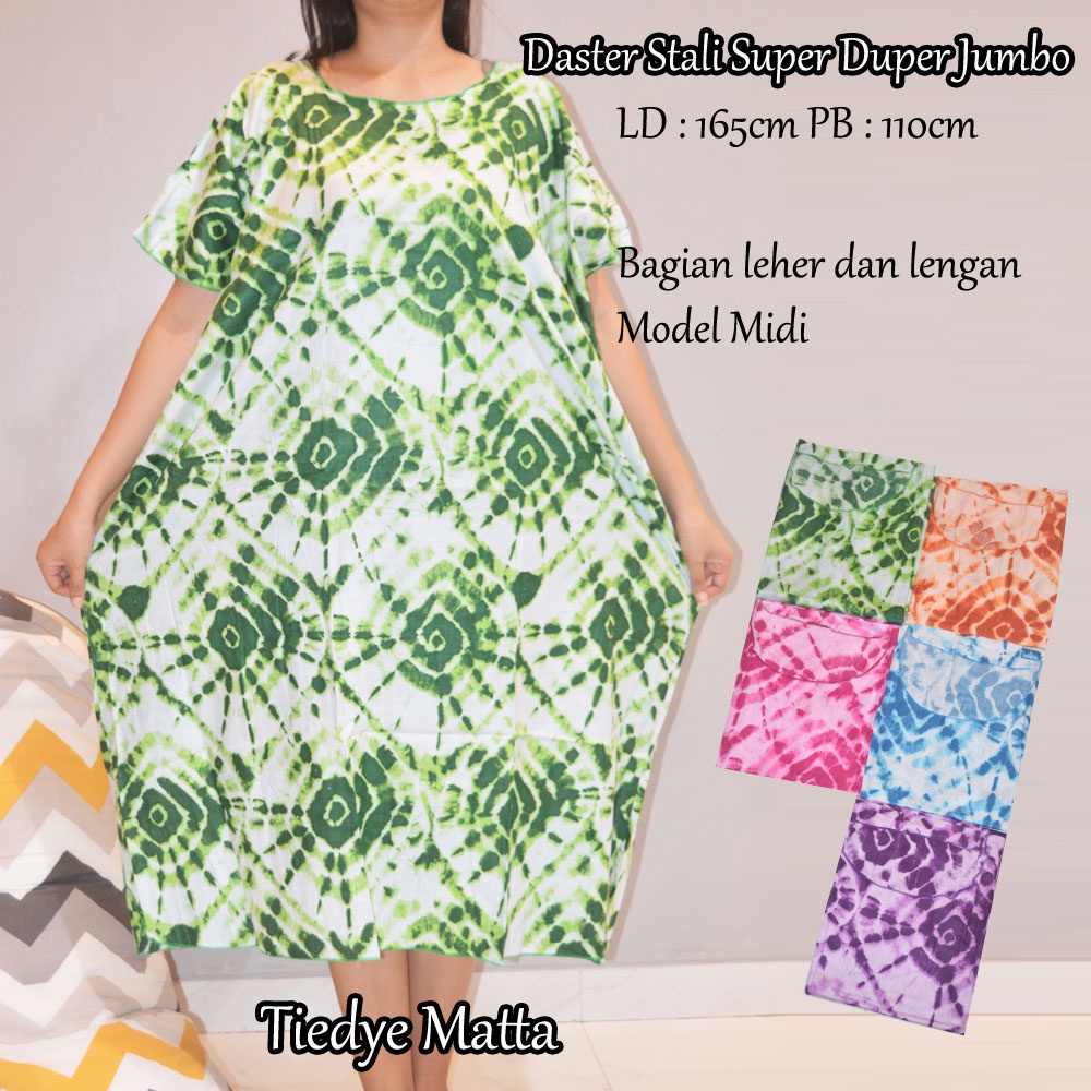 Daster stali midi LD 165cm super jumbo | daster murah | daster jumbo