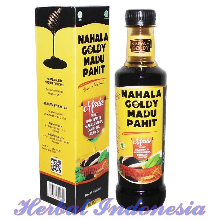 Madu Hitam Pahit Gamat Nahala Goldy 475 GR | Nahala Goldy Madu Pahit Original - BELI 2 GRATIS 1