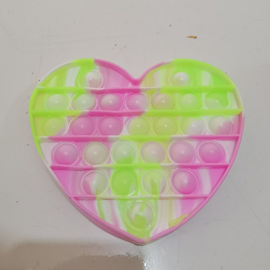 MAINAN VIRAL POP IT BUBLE SILICON PUSH BUBLE FIDGET CUBE MAINAN TREND PINCET SENSORY RAINBOW POP IT-LOVE RAINBOW NEW