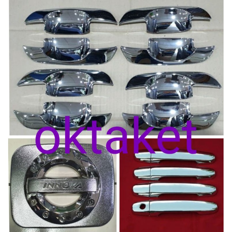 paket outer handle tank cover innova lama grand innova 2005-2015 hitam chrome