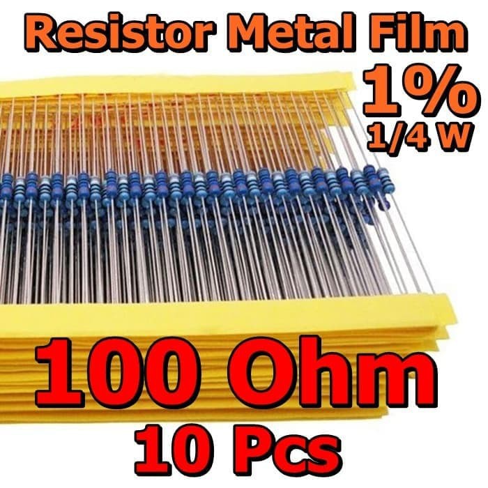 Per 10pcs Resistor Metal Film Nilai 100 Ohm 0.25 watt