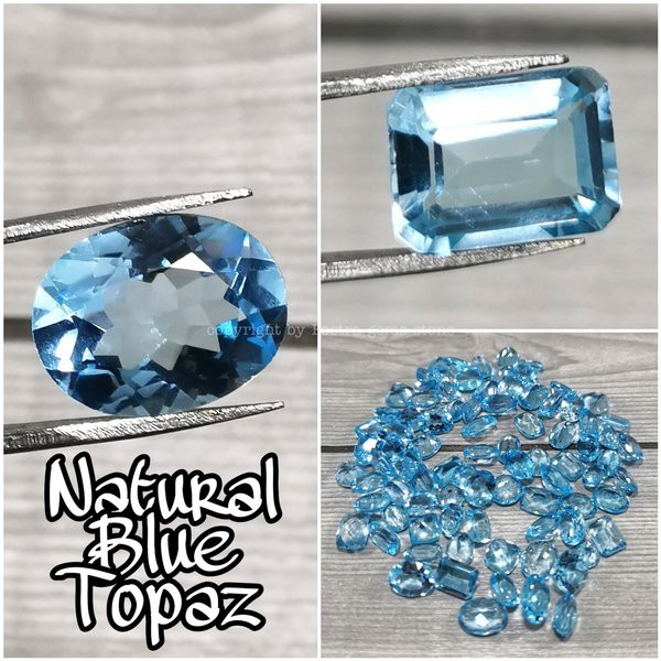 Natural Batu Permata Swiss Blue Topaz