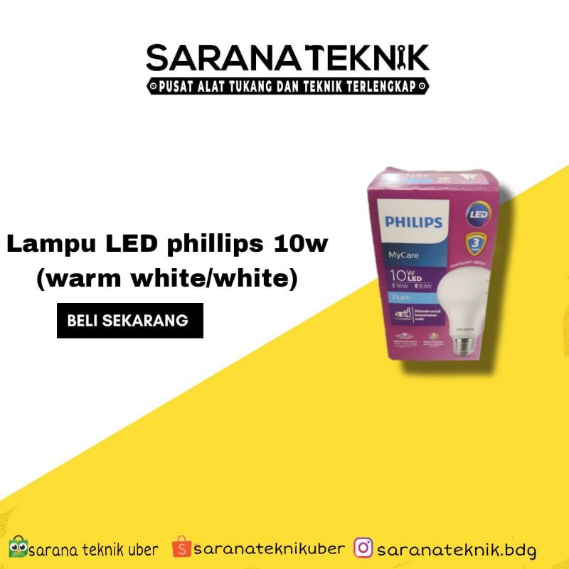 lamu phillips LED 10watt warm white my care / lampu phillips 10w kuning putih