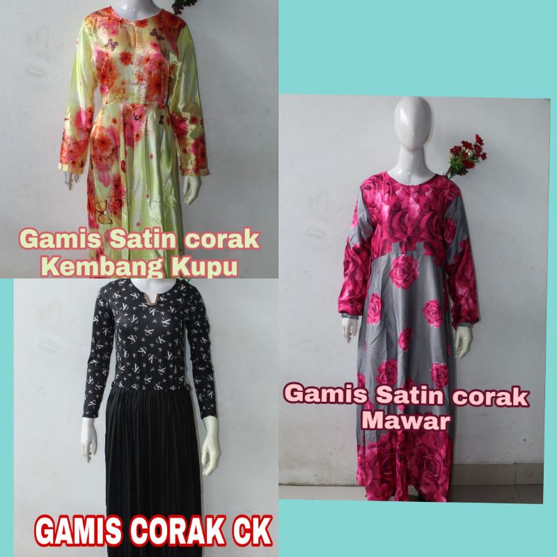 Gamis Satin Kembang