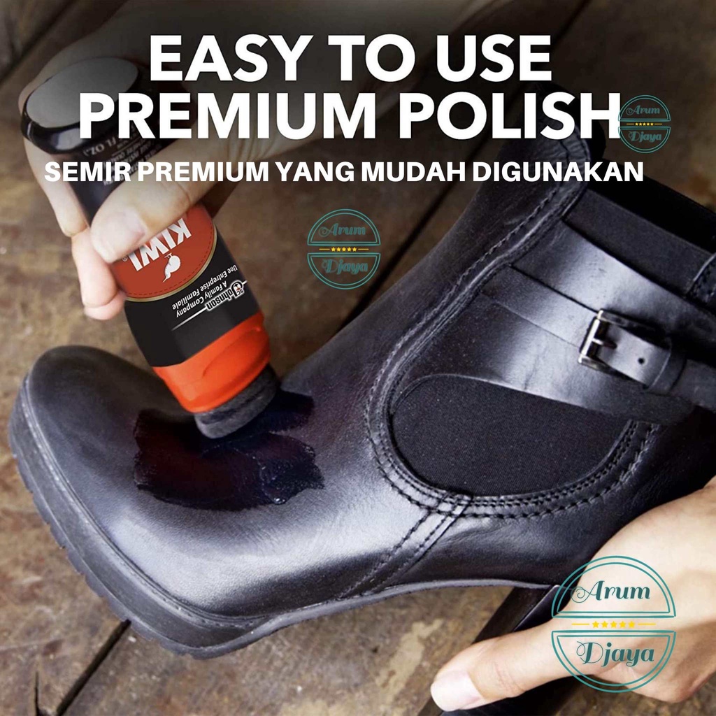 Kiwi Shine &amp; Protect Instant Polish Black 75mL 2x TwinPack Hitam - FREE Sikat Semir Sepatu