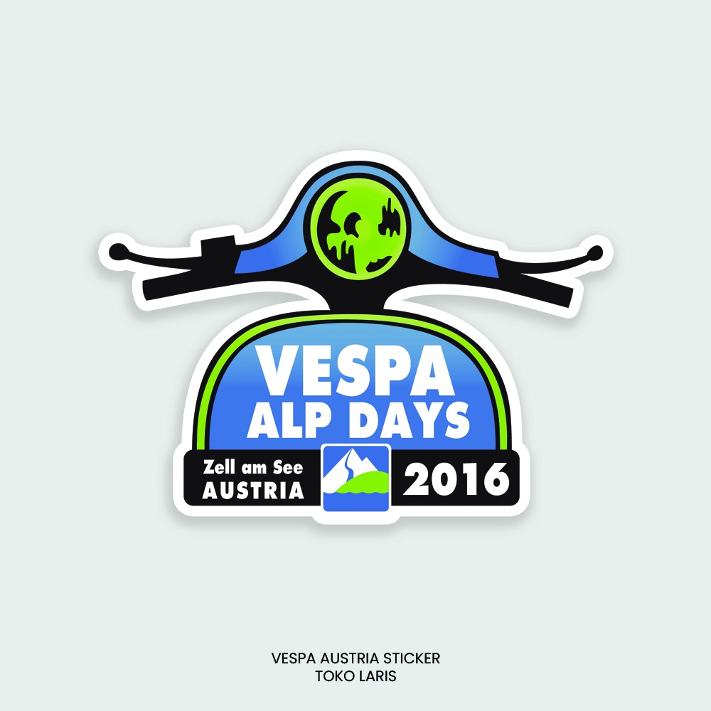 Sticker Vespa Austria Untuk Sticker Motor, Laptop, Tumblr, Helm, Case