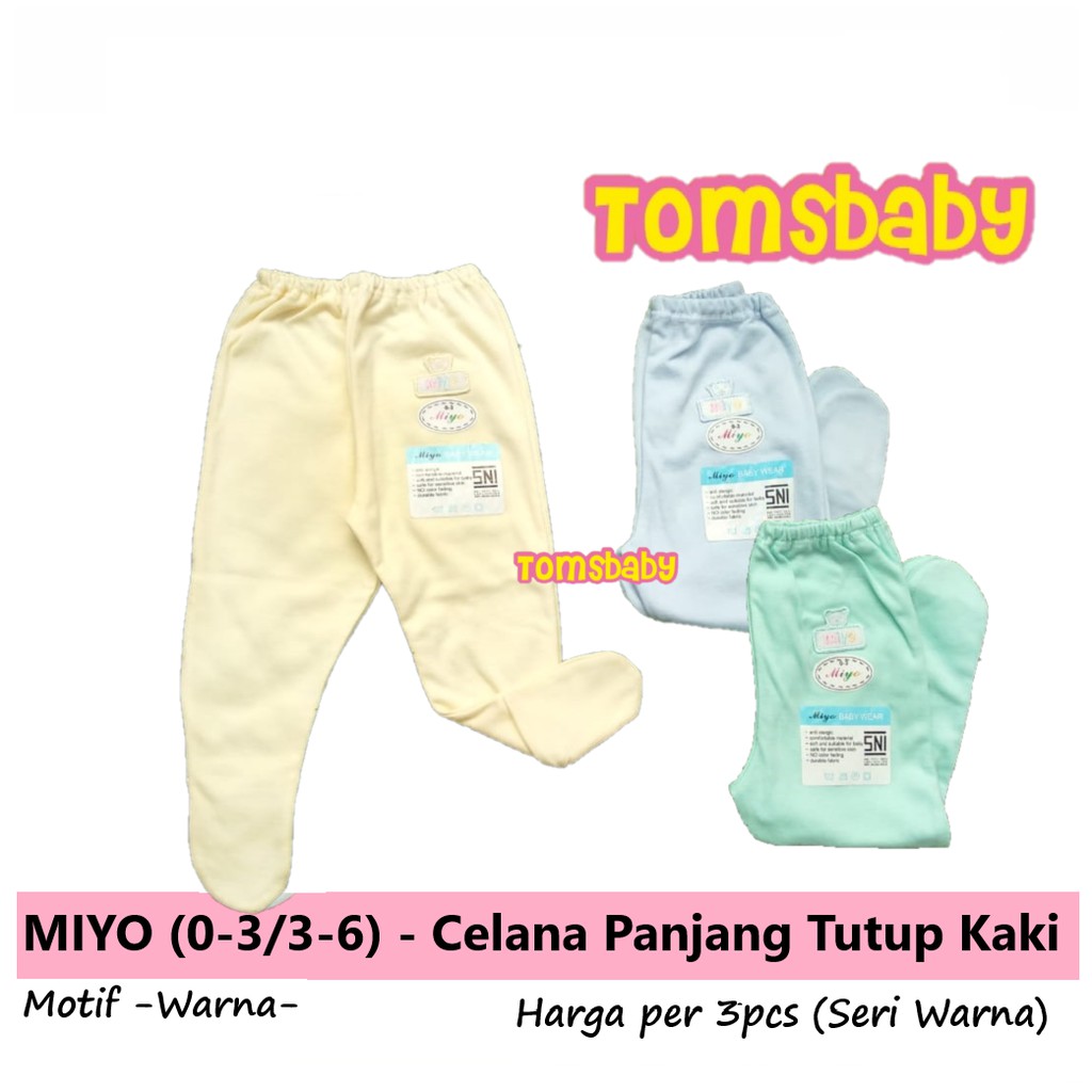 MIYO 3pcs Celana Panjang Tutup Kaki WARNA (0-3bln / 3-6bln)