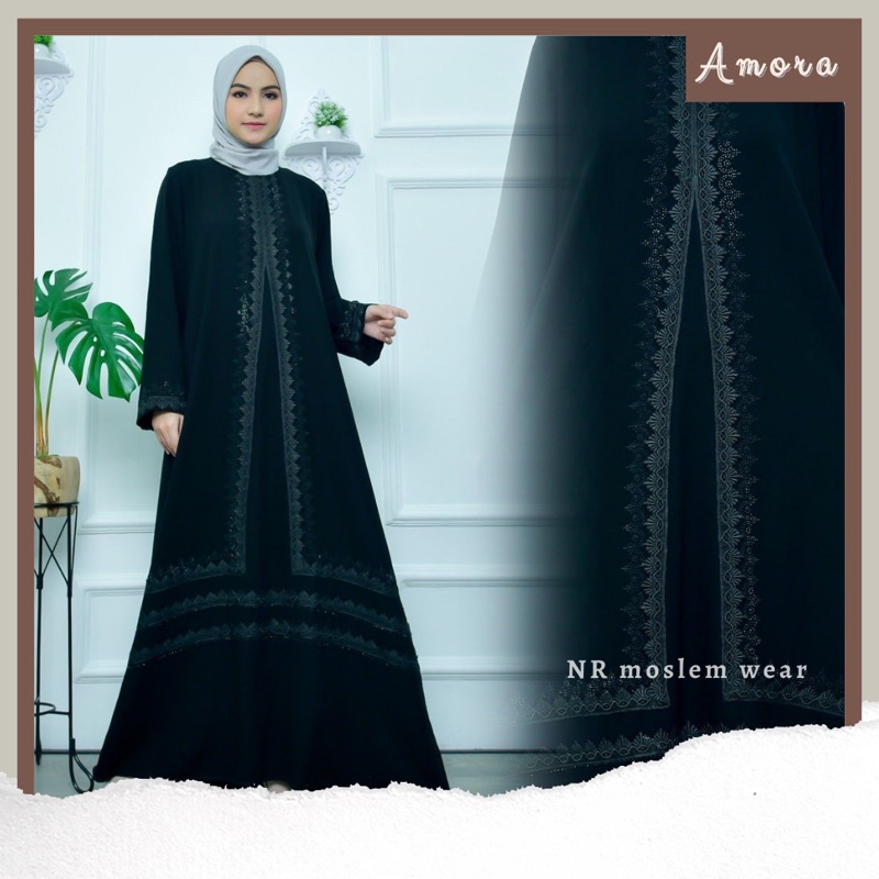 GAMIS HITAM WANITA DEWASA , ABAYA ARAB