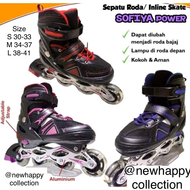sepatu roda sofiya power anak