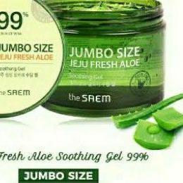 ☪ THE SAEM ALOE VERA JUMBO SIZE JEJU FRESH SOOTING GEL 99% 300ML IMPORT ORI BPOM ✶
